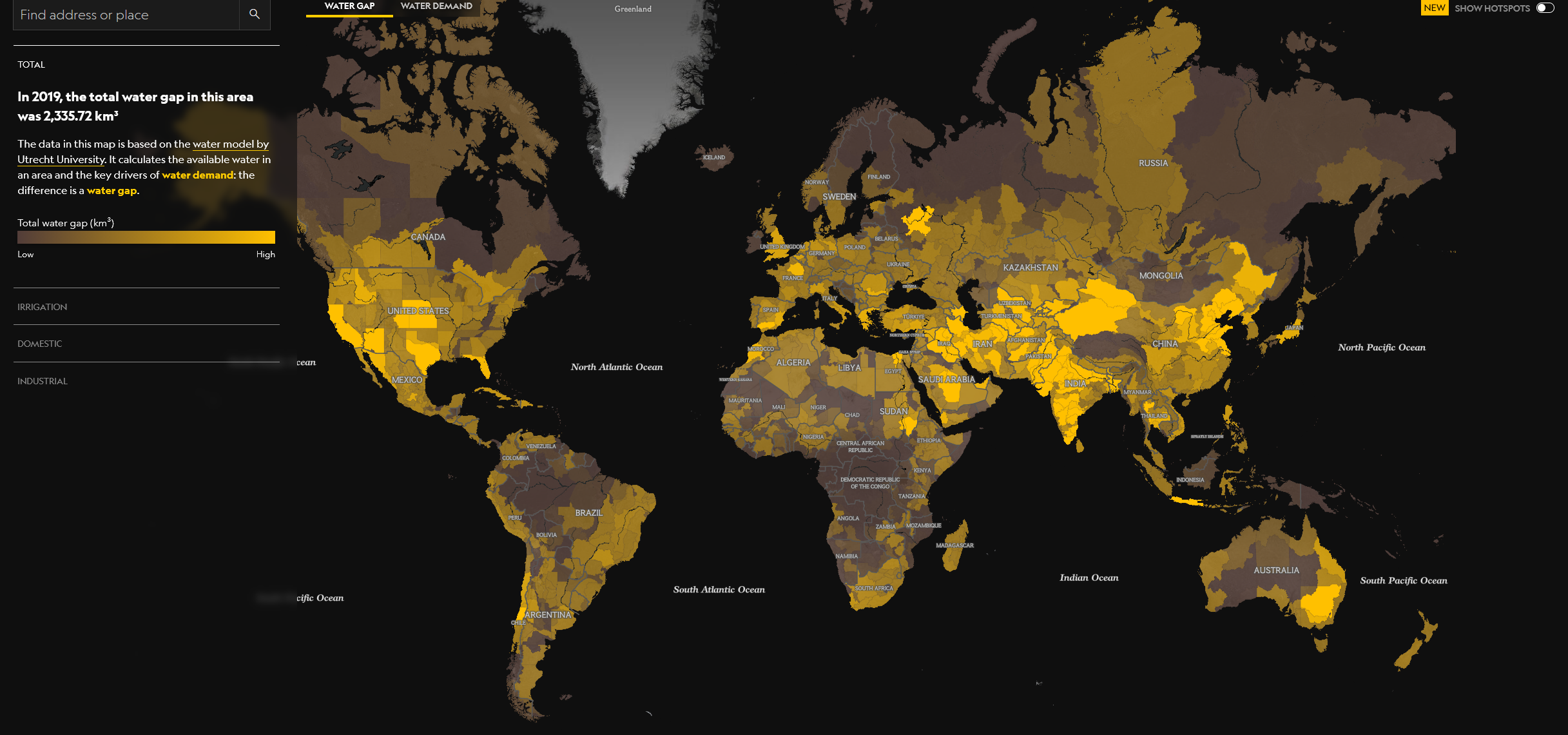 Graphs of Water use over the decades - World Wide